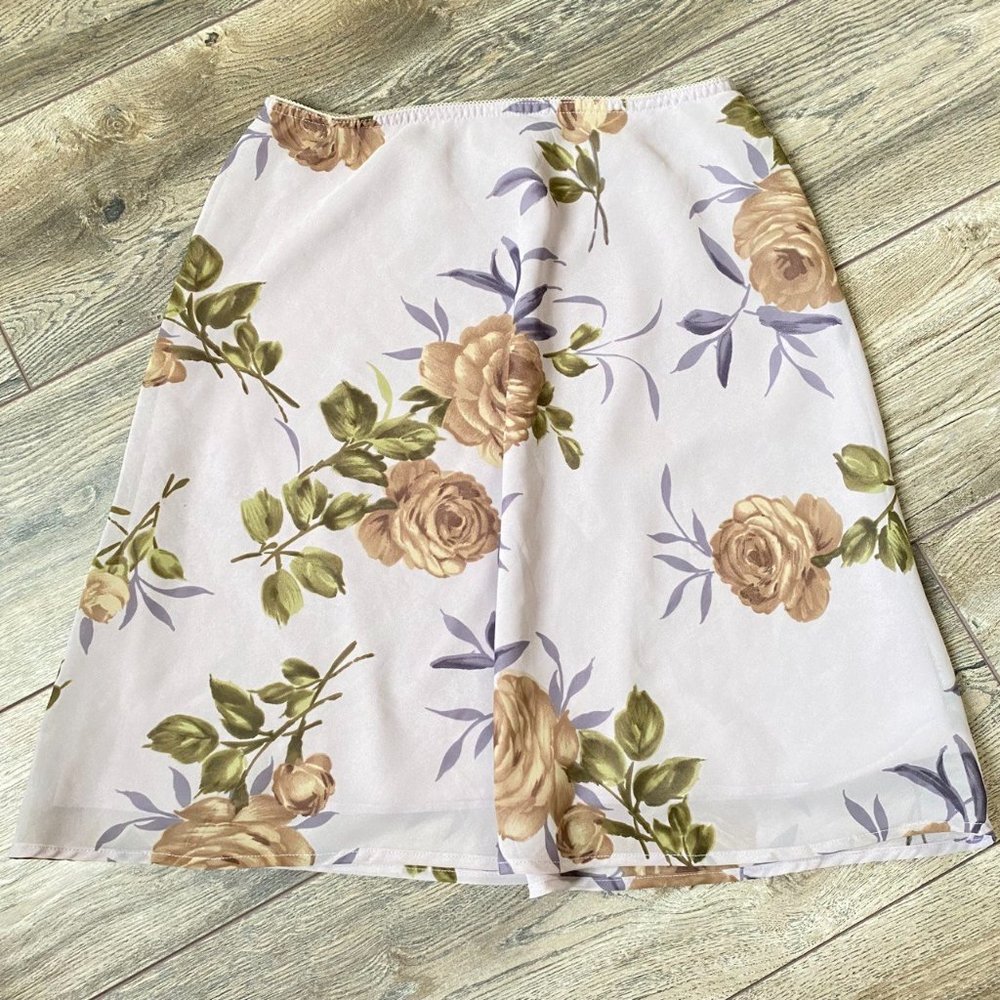 🩷Necessary objects purple floral midi skirt